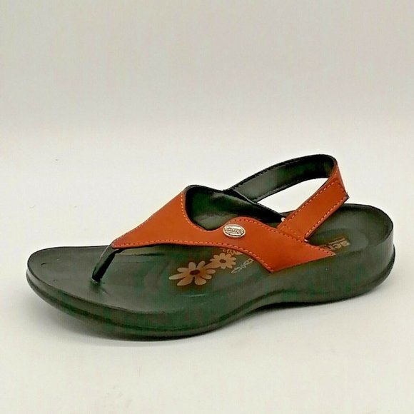 Aerosoft Shoes - Aerosoft Womens Slingback Wedge Thong Sandal Cushioned Insole Tan EUR 38 NEW
